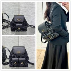 迪奥香港官网 M6302/M6301 Dior Caro 小号/中号双肩包（粗花呢）