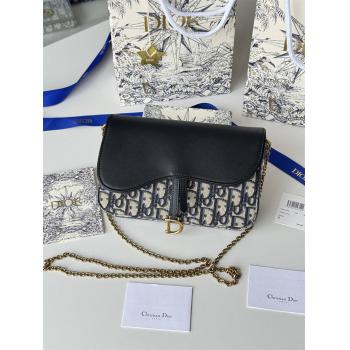 dior美国官网迪奥女包 S5907 中号马鞍链条包（拼皮）